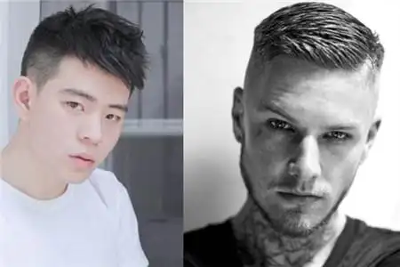 最后这张图是两款风格不同的发型,左边的这个造型呢厉害往前,将额头半