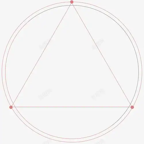 红色简约圆圈三角形边框纹理