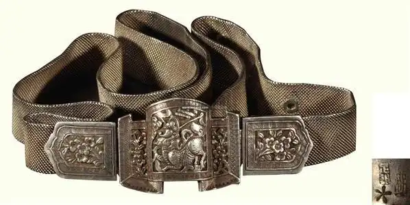 清代麒麟足银腰带