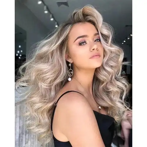 欧美性感女士假发蓬松大波浪女长卷发金色时尚化纤发跨境一件代发