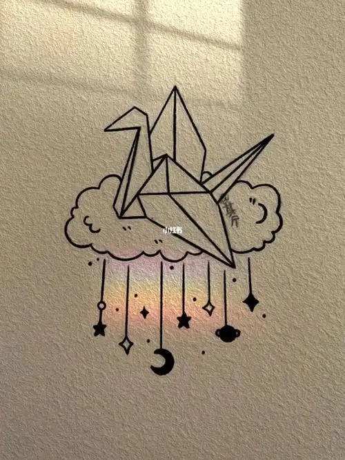 画怎么画 千纸鹤简笔画简单又好看千纸鹤简笔画彩色千纸鹤简笔画q版千