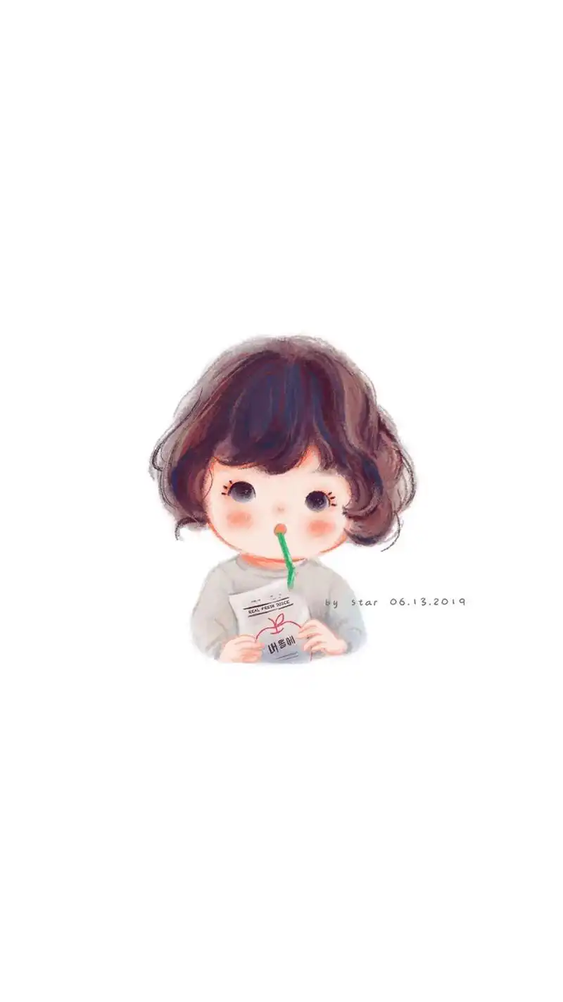 萌系小可爱手绘手机壁纸图片