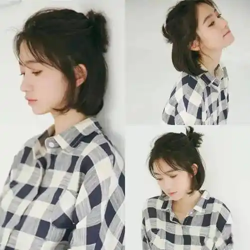 中短发怎么扎好看简单的短发扎发图片