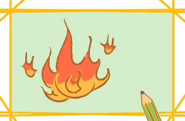 漂亮的火焰上色简笔画图片教程步骤