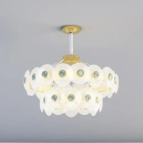 雷士照明 新中式吊灯·金檐6头