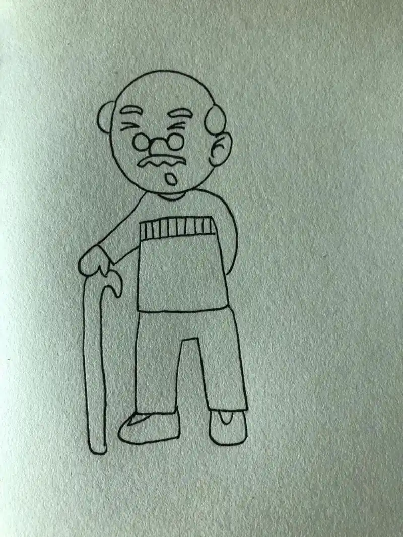 简笔画40/人物篇/老爷爷90