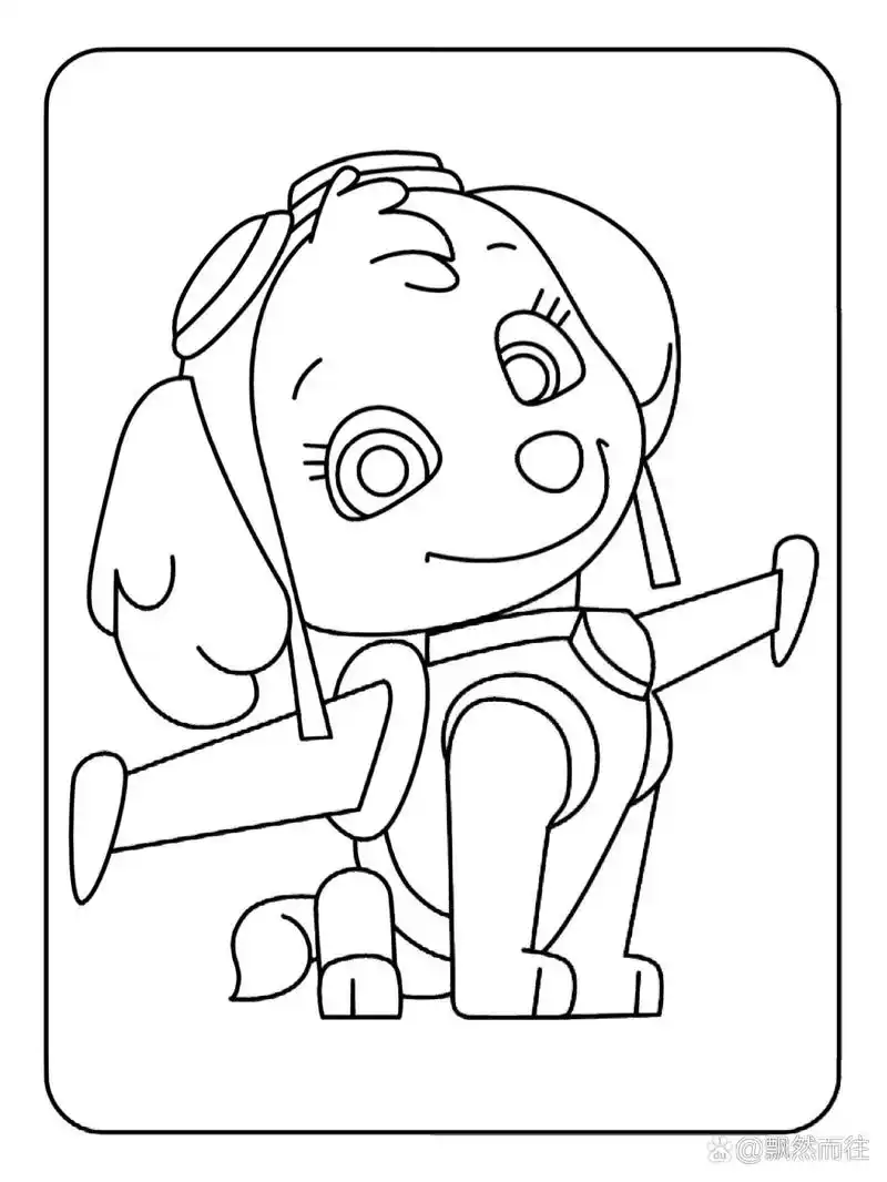 汪汪队涂色素材120张|可分享打印 97小朋友都喜欢看的动画片,汪汪队