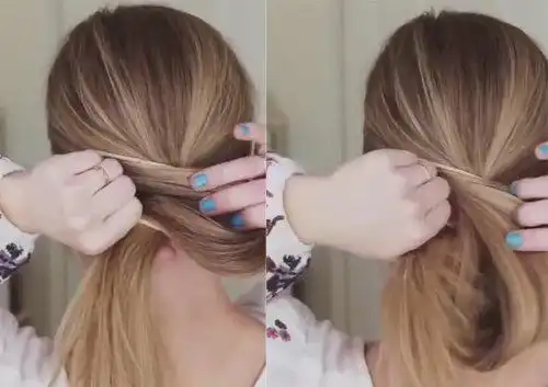 巧手达人:一根皮筋把长头发盘成一朵花 日常做雅致低盘发教程up
