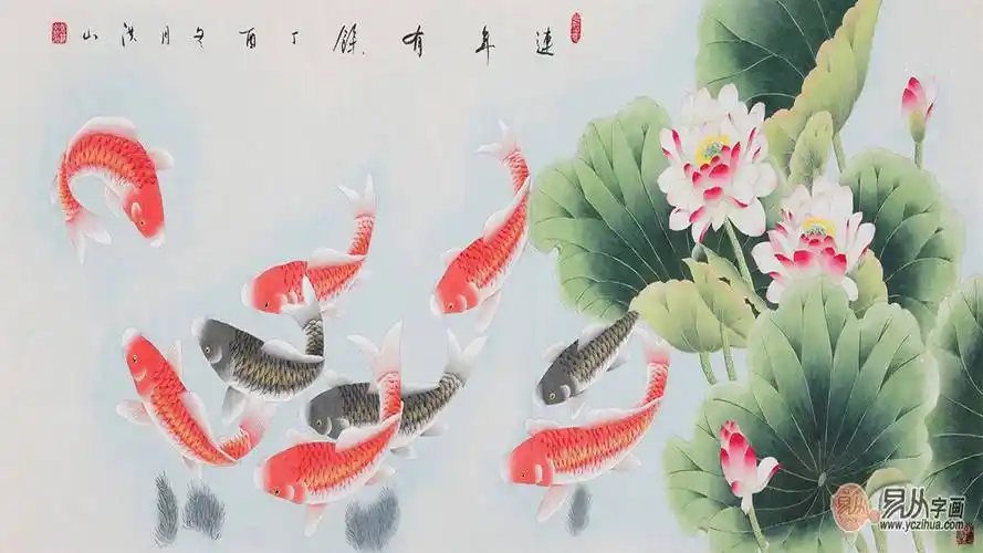 国家一级美术师张洪山鲤鱼图《连年有余》来源:易从网一,春节送礼要送