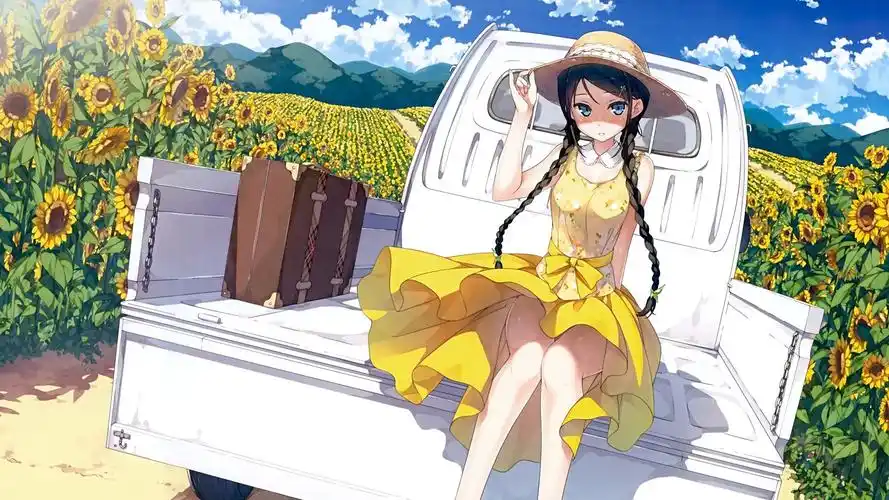 动漫夏日向日葵唯美清新壁纸