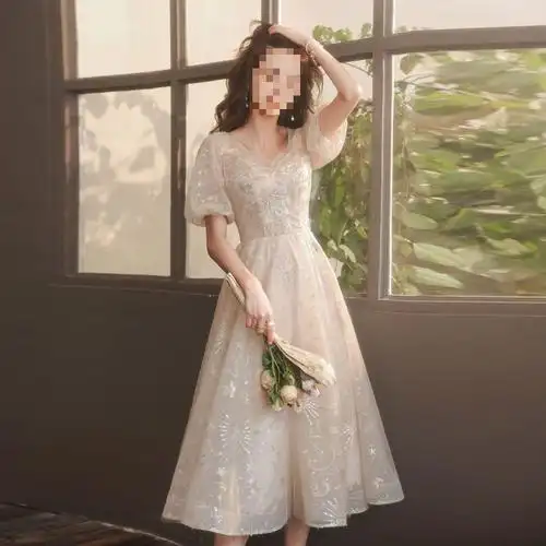 高档晚礼服女2024新款平时可穿8岁成人礼仙女公主裙中长款高贵夏