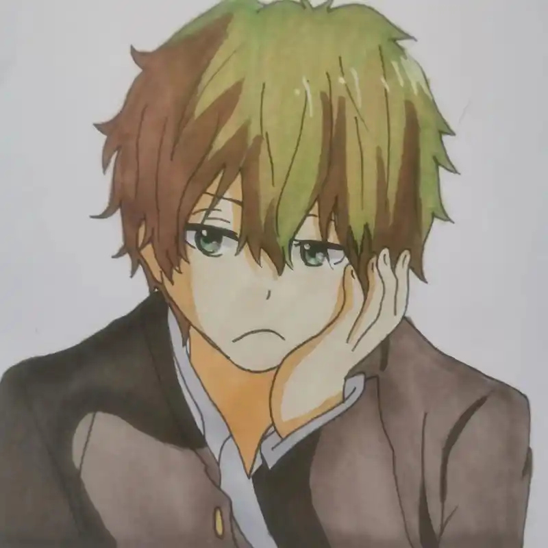 折木奉太郎 #冰菓  绘画过程: 荷兰白卡纸 手残的手 自 - 抖音