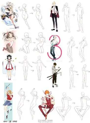 作业:动漫人体绘画学习之日式漫画人体比例画法与训练 - 顺. - 轻微课