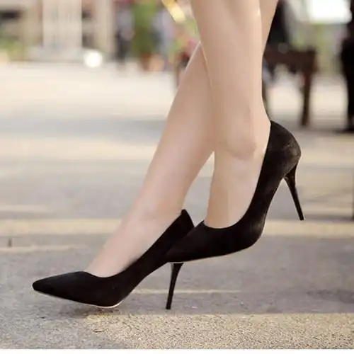 zeudi2015年春季新款韩版百搭性感绒面尖头单鞋糖果色细跟浅口高跟鞋