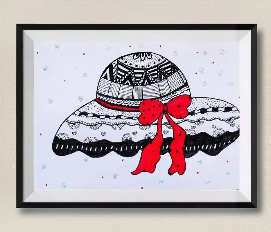 简单好看的帽子线描画适合5岁以上的宝宝快和孩子一 - 抖音