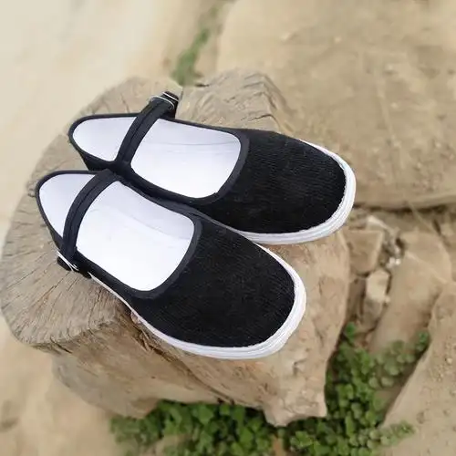 布鞋千层传统工艺手工纳底条绒方口系带北京布鞋