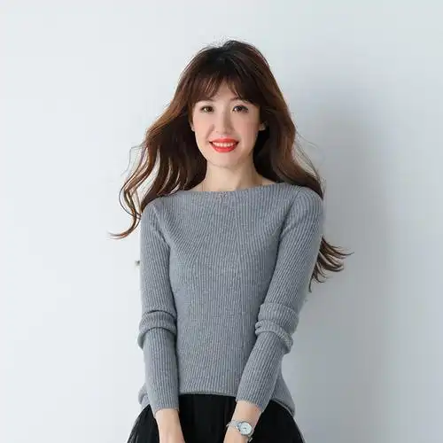 女装秋冬新款纯色套头一字领羊绒衫女100纯羊绒修身百搭毛衣女