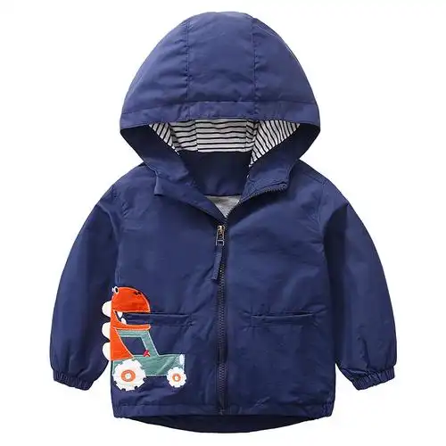 儿童冲锋外套2021春装新款宝宝卡通风衣男童普通外套