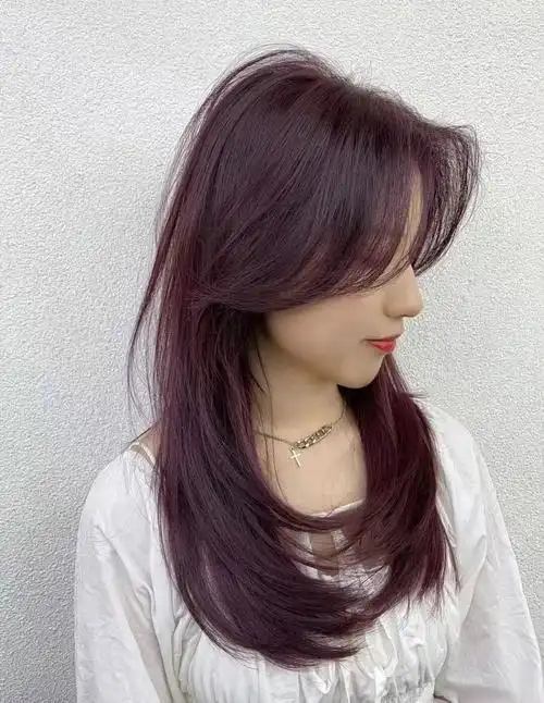 很有韵味的紫色发色葡萄紫葡萄紫