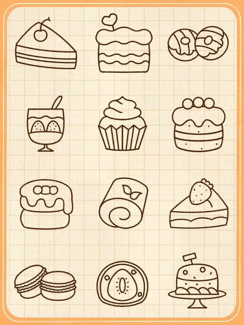 好看又简单的甜点画哦[期待] 一起来画画呀~ #简笔画# #简笔画教程
