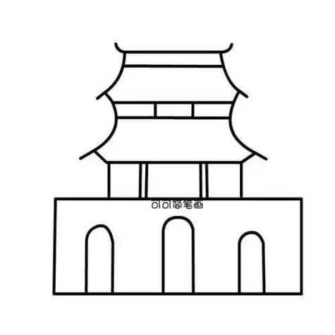 古代两层楼简笔画房子简笔画汇总适合各类手抄报中国古代建筑简笔画画