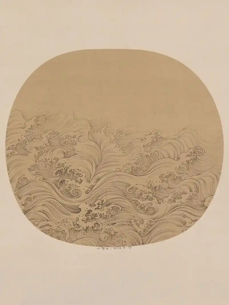 ipad画水纹!一笔一笔勾勒宋代的水.#国风古韵 #古风 # - 抖音