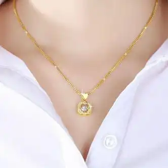 连箫仪18k金项链女年轻款黄金锁骨链2022年新款彩金送女友七夕情人