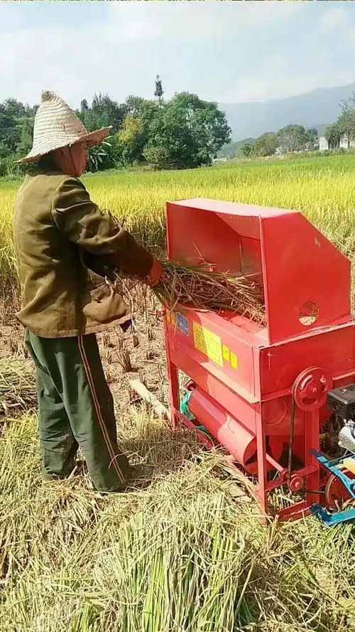 路途 打谷机水稻收割机新款家用轻便版收谷机小型机稻谷脱粒机 80型