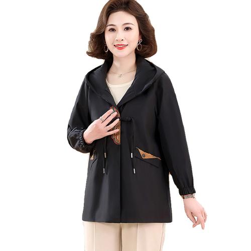 中年胖妈妈春装中老年女士春秋装夹克奶奶上衣外套薄款加肥特大码