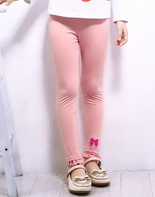 女童粉红打底裤