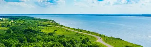 海岸,海上,路,绿色,云彩 壁纸 海岸,海上,路,绿色,云彩 桌布 - 3840x