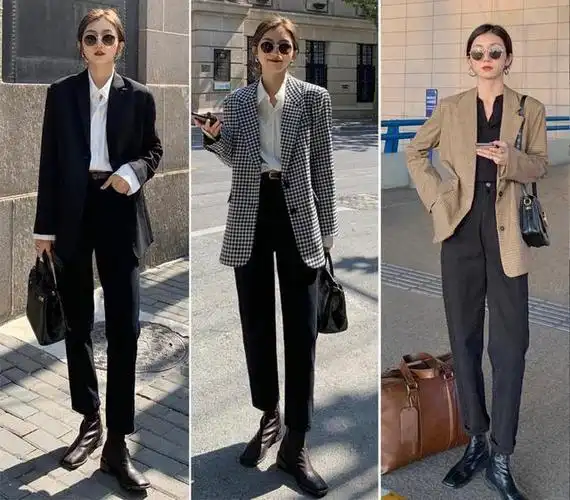 西装外套里面穿什么,跟着这位时尚博主学起来,这样穿气质太飒了|内搭