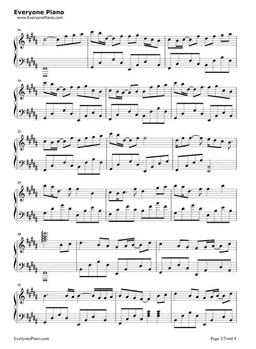 追光者-完美版五线谱预览2