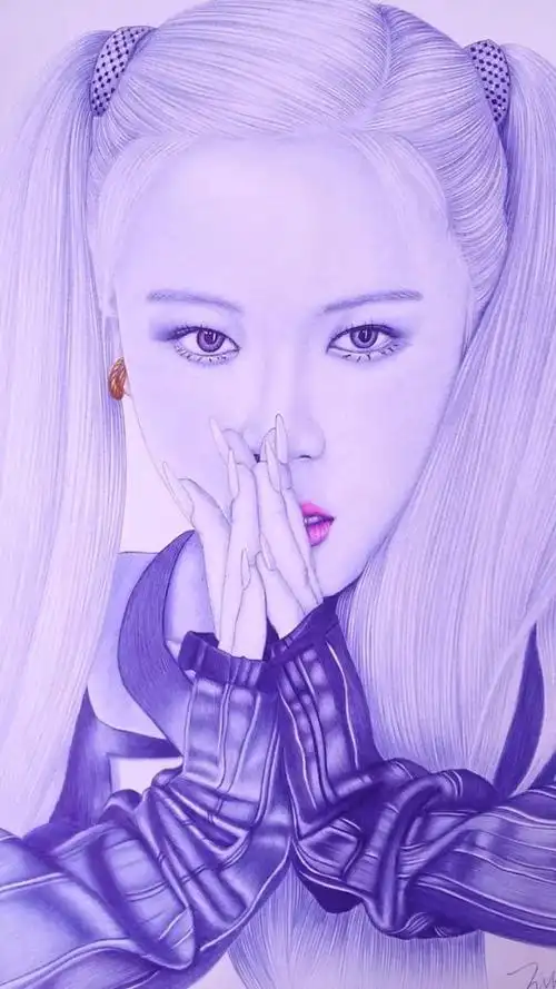 圆珠笔手绘 blackpink—rose朴彩英