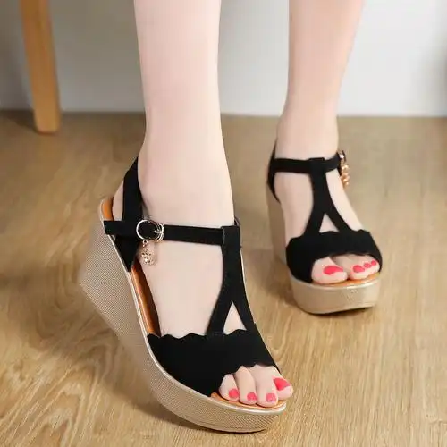 共199 件露趾厚底坡跟凉鞋子相关商品