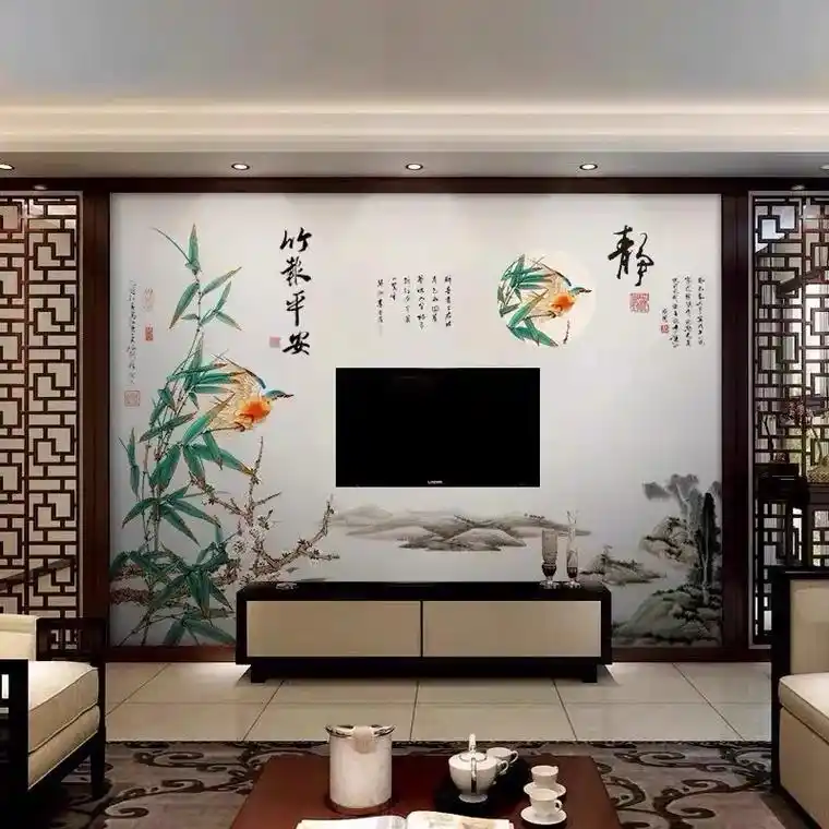 18d电视背景墙壁纸5d凹凸简约现代家和