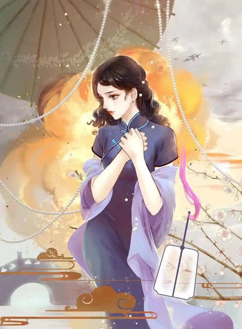 民国风旗袍插画