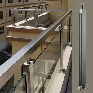 不锈钢楼梯扶手立柱阳台护栏玻璃阳台楼梯立柱卡槽304不锈钢立柱