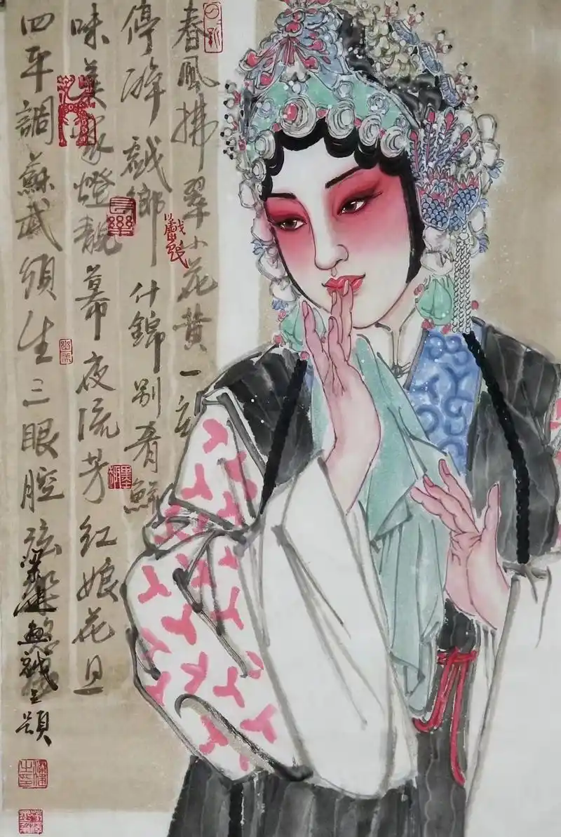 梁健—当代最具影响力的艺术家,三开戏曲人物50幅精选