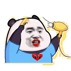 梳头吹头发 gif_gif_吹头发_梳头表情