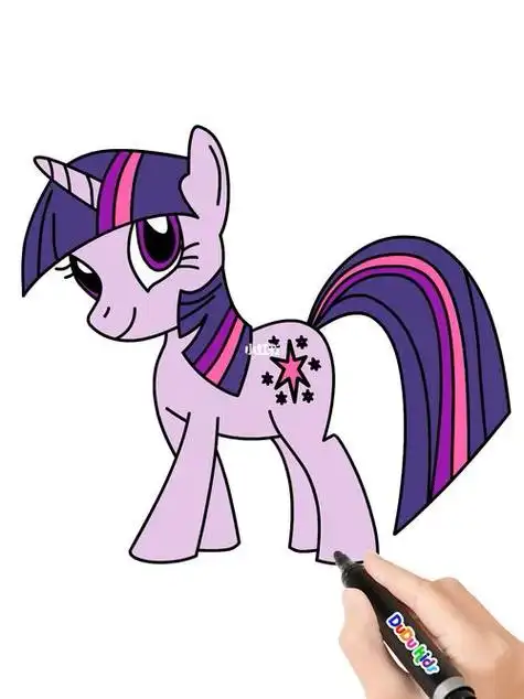 画小马宝莉紫悦公主简笔画