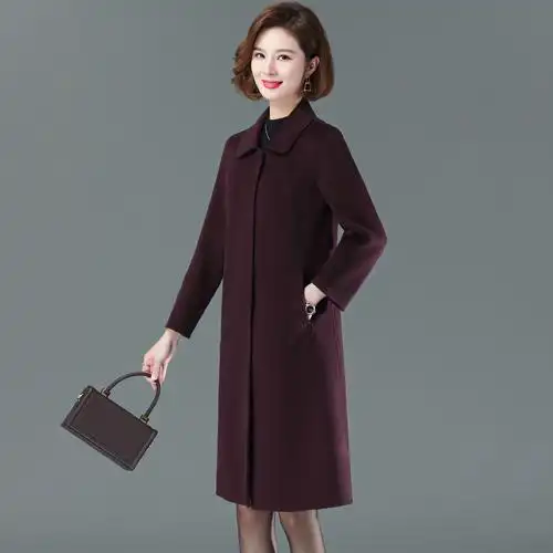毛呢大衣女中老年外套