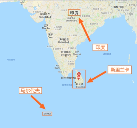 斯里兰卡在地球的位置