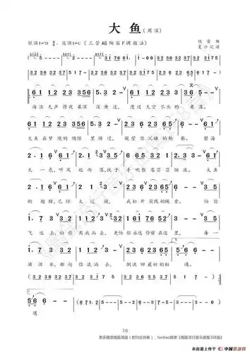 大鱼_简谱