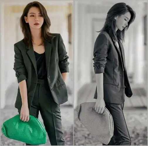 欧洲站代购春夏季明星戚薇同款西装女套装时尚气质女神西服两件套