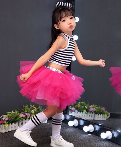 幼儿园跳舞表演服装六一儿童节演出服小女孩爵士舞蹈裙蓬蓬纱裙子
