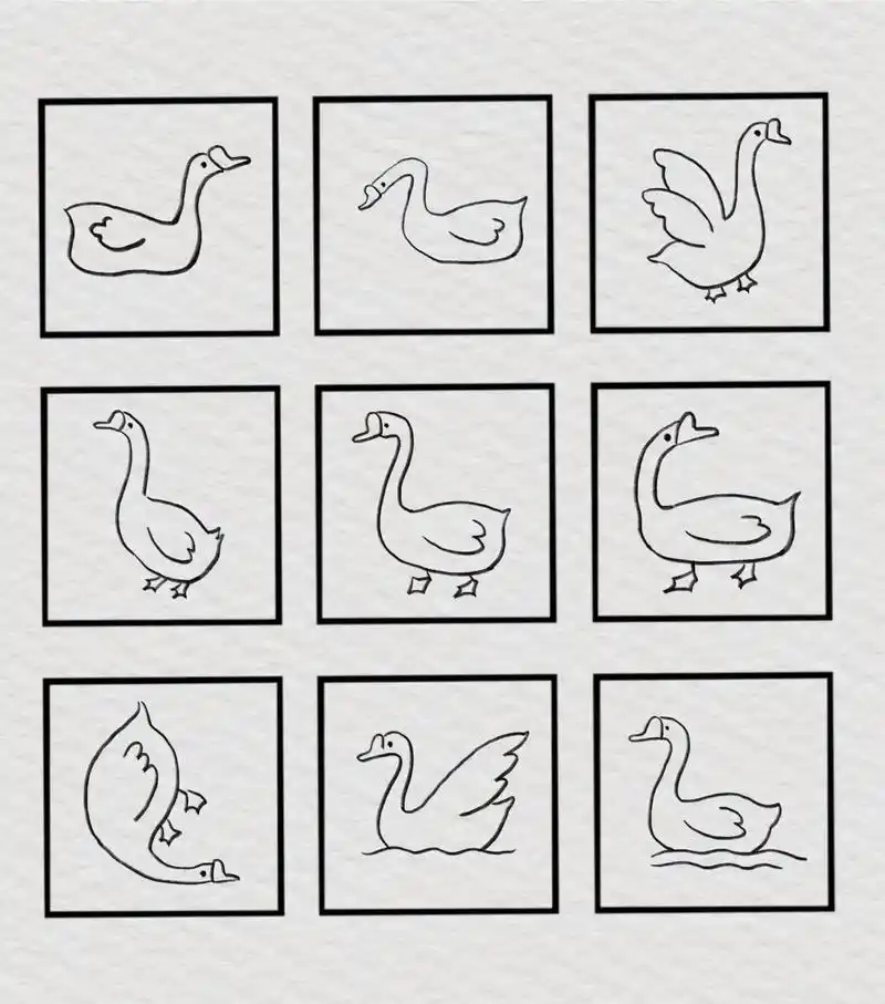 94简笔画|鹅鹅鹅曲项向天歌 画一组可爱的鹅 鹅, 鹅,鹅, 曲项向天歌