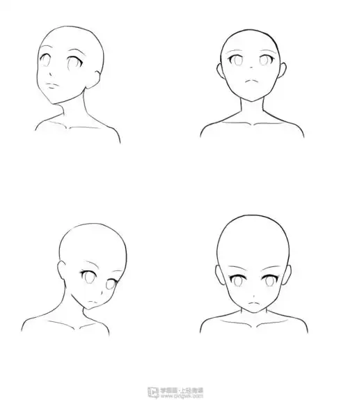 作业:动漫人物头部仰视,俯视的画法训练 - mano - 轻微课