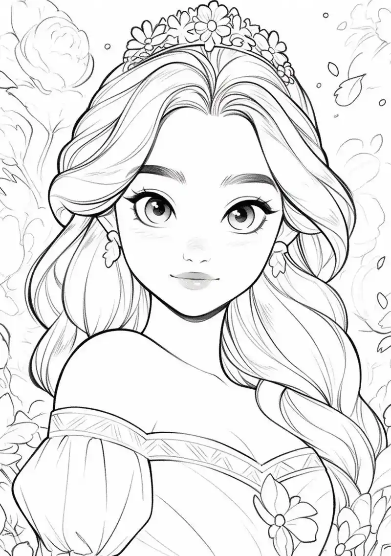 迪士尼公主 #线稿 #涂色画 #探寻好生 - 抖音