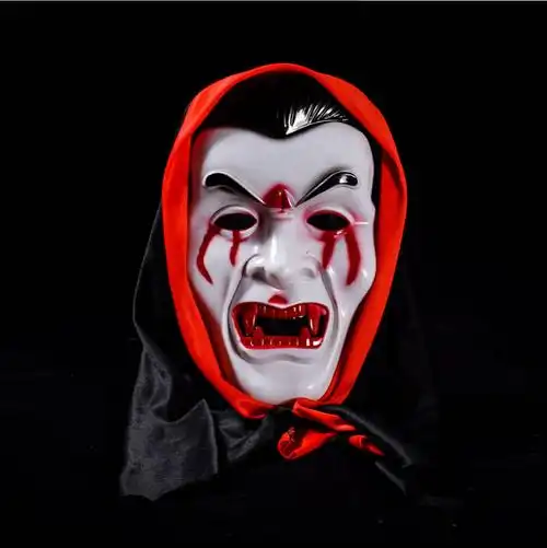 万圣节化妆舞会恐怖鬼脸面具搞怪恶魔七窍流血红头巾吸血鬼面具